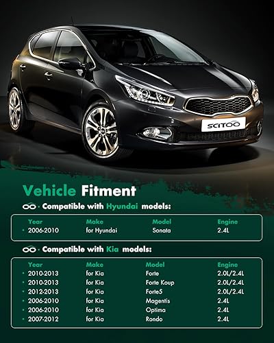 Miniatura 6 de SCITOO Alternador apto para Hyundai Sonata 2.4L 2006-2008 apto para Kia Magentis Optima 2006-2010, para Forte 2010-2013, para Rondo 2007-2012- 12V