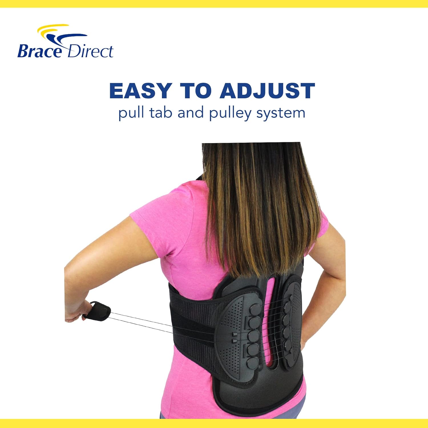 Black Lightweight Adjustable Full Back Support Brace