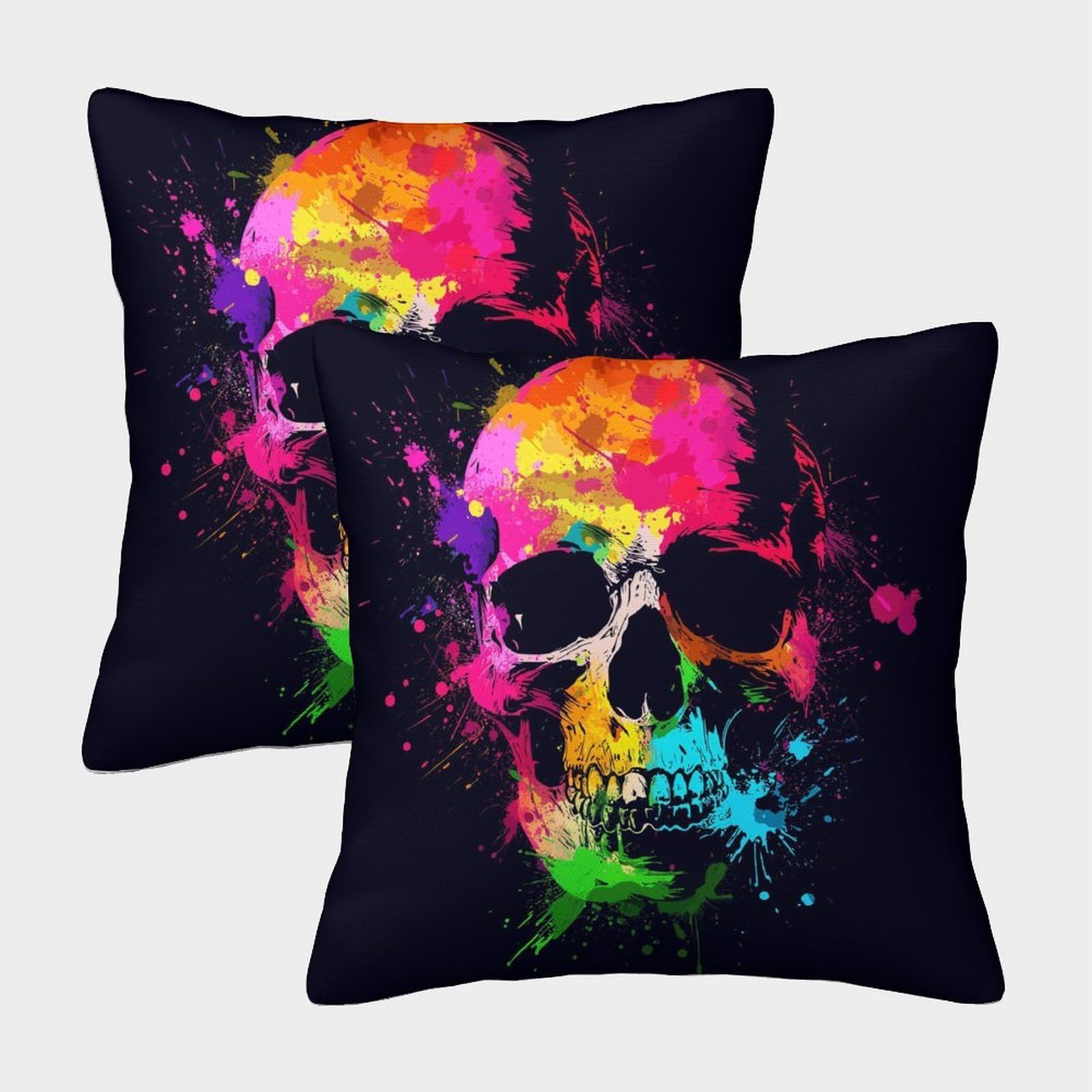 kaiyun 2 Pack Skull Personalised Cushion Cover Home Sofa Decoration 50x50cm Pillow Covers