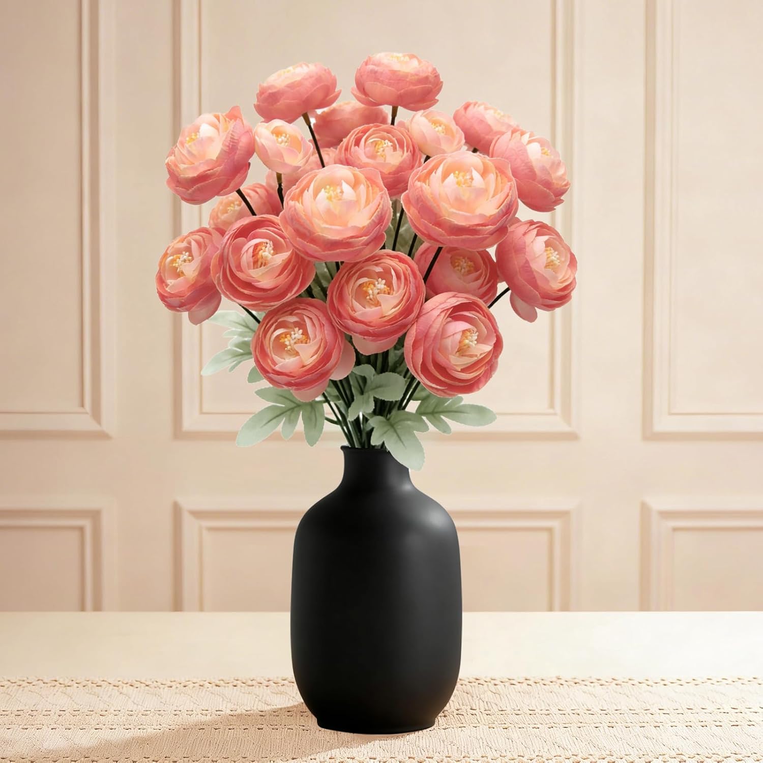 Artificial Silk Peony Fake Flowers,6PCS Artificial Faux Peonies Bulbs with 24 Silk Heads for Indoor Outdoor DIY Bouquets Wedding Centerpieces Home Decoration