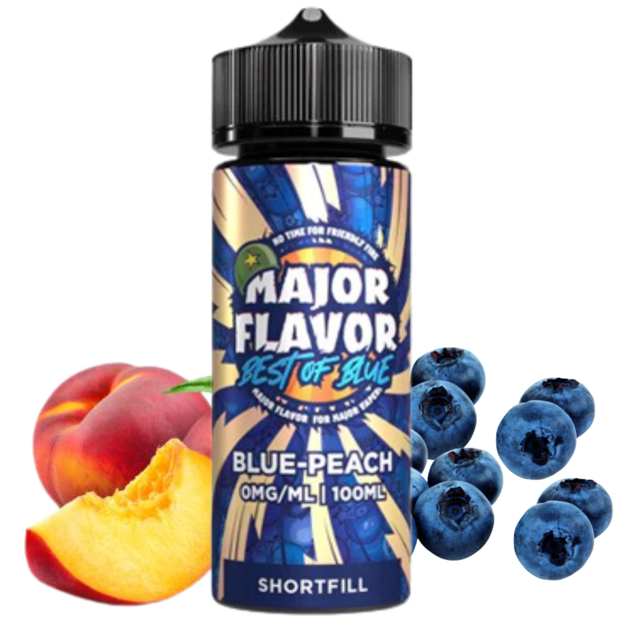 Major Flavour Vape Juice Blue Peach E Liquid 100ml Shortfill 0mg Fruity  Menthol ELiquid 70VG 30PG No Nicotine : Amazon.co.uk: Health & Personal Care