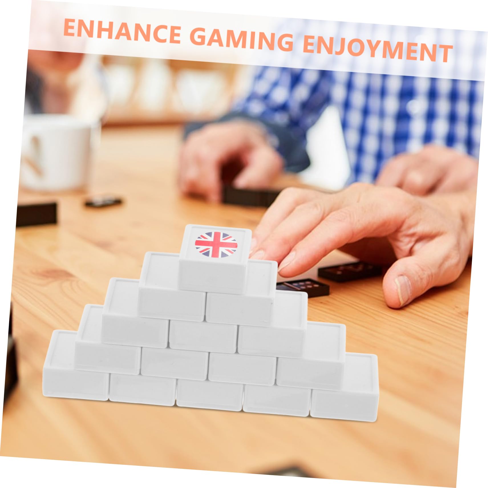 Hemobllo Set Mahjong Tessere Adesivi Bandiere Nazionali in Plastica Resistente, Gioco da Tavolo Educativo per Adulti e Famiglie, 65 Pezzi 30mm, per Viaggi e Momenti Ricreativi