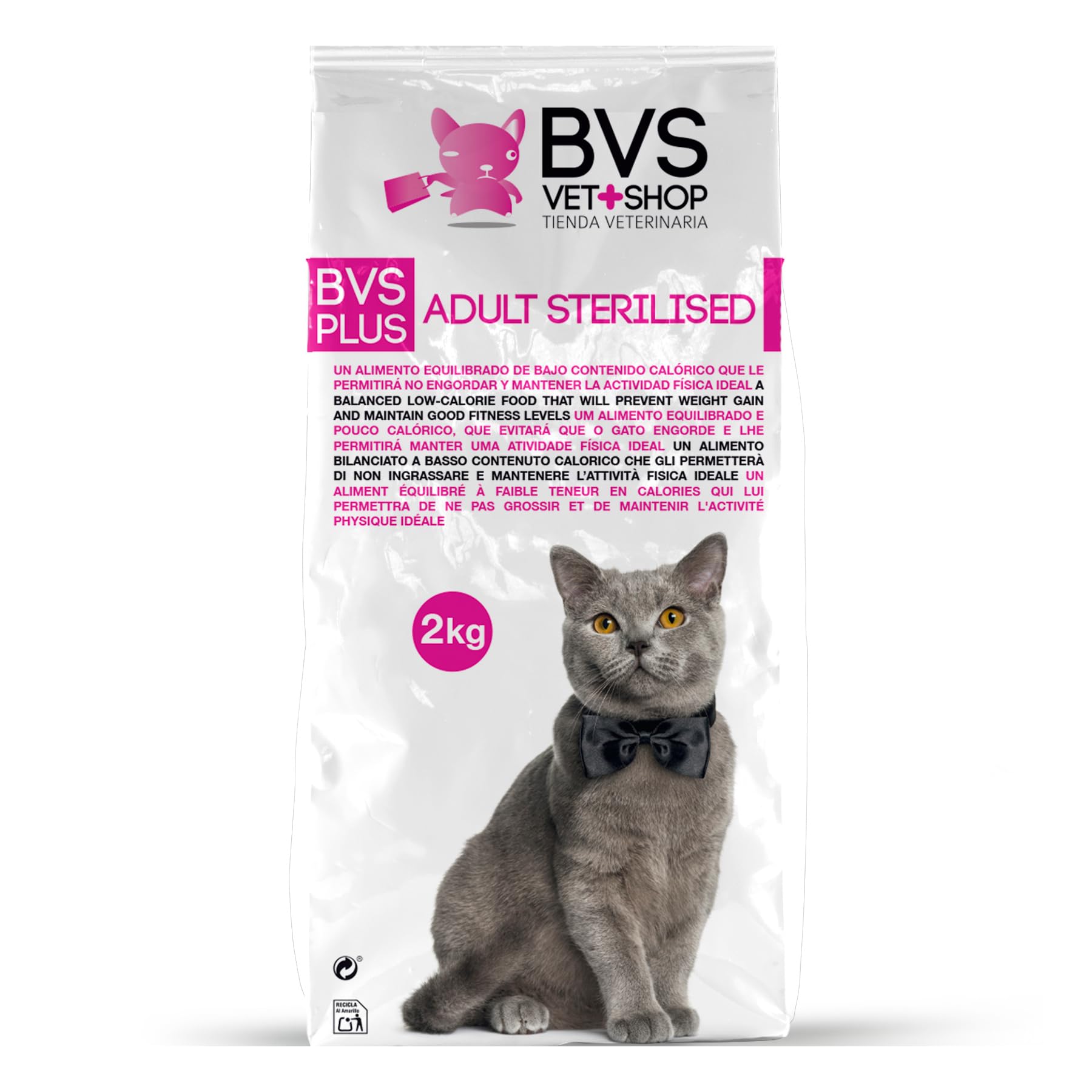 BVS Vet Shop | Gato Adult Sterilised | Alimento equilibrado de bajo Contenido calórico Que le permitirá no engordar y Mantener la Actividad física Ideal | 12Kg