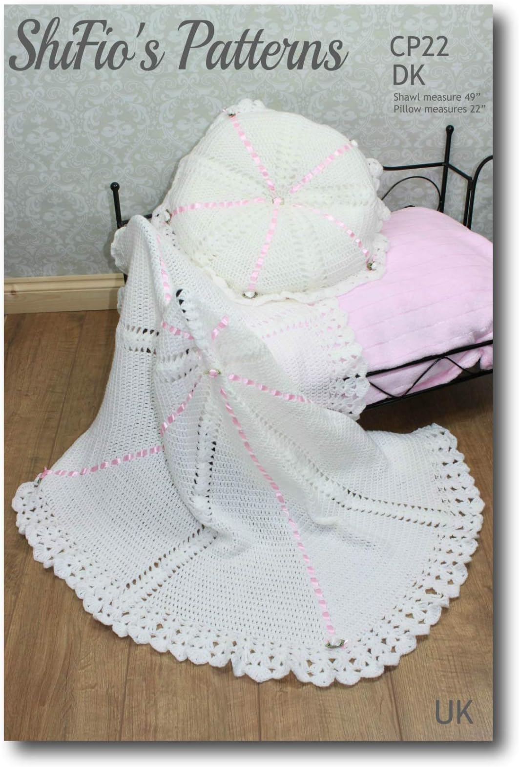 Crochet Pattern for Baby, Babies Shawl Crochet Pattern, Afghan Crochet Pattern, Booklet, Instructions, Craft UK Terminology, CP22