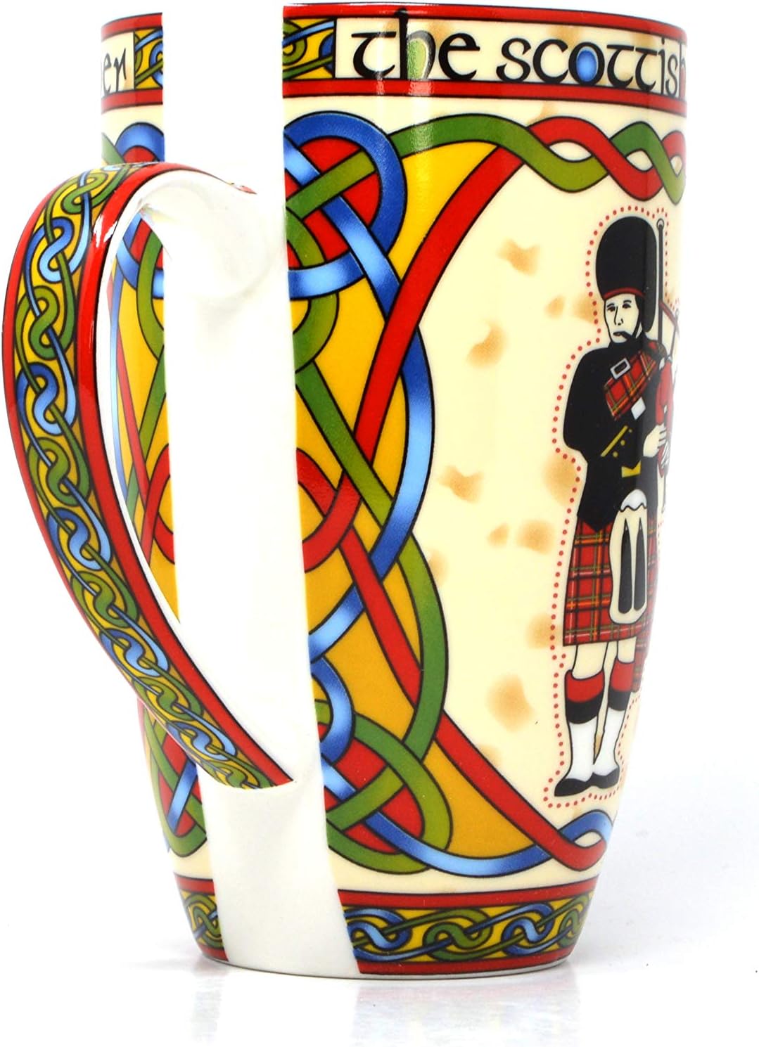 Scotland Piper Mug Cup with Scottish Red Celtic Knots Design and Highland Bagpipes by Royal Tara - Image 5