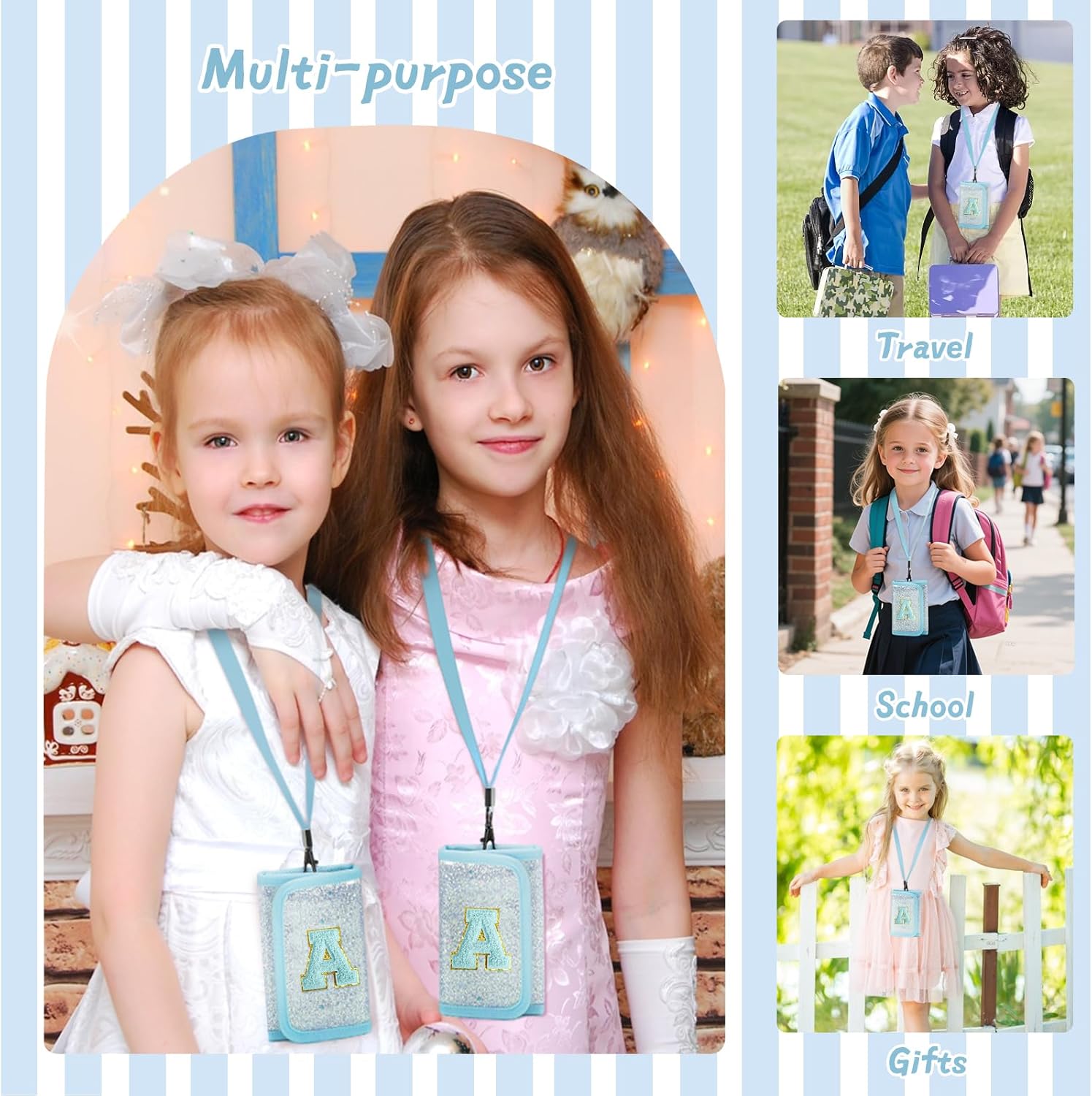 Kids Wallet for Girl Birthday Gifts for Girls Small Girls Wallet for Kids with Coin Pocket Toddler Girl Gifts Stuff (A, Blue) - Image 2