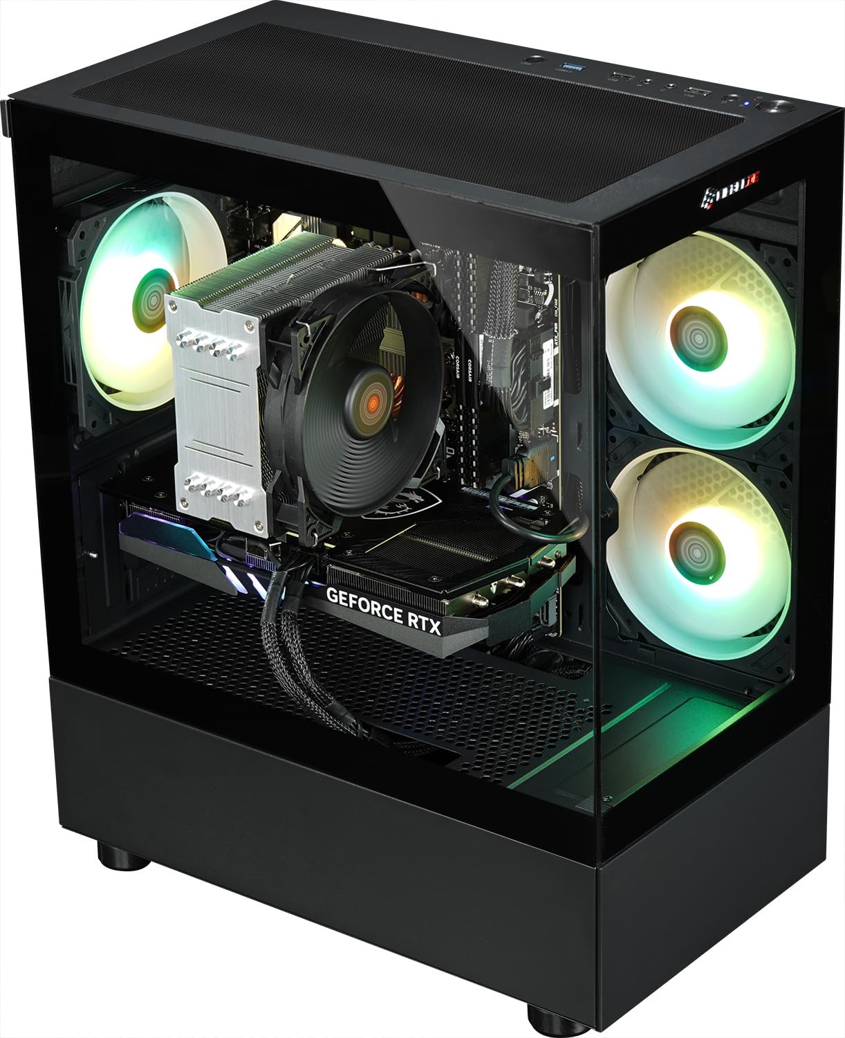 Kiebel Gaming PC Invader XS V AMD Ryzen 7 5700X, 32GB DDR4, GeForce RTX 5060 8 GB, 1TB M.2 SSD, WLAN, Bluetooth, Windows 11 [187170]