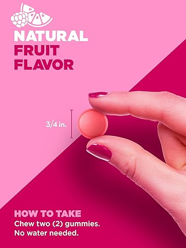 Miniatura 3 de Gomitas de biotina  60 unidades  Sin OMG y sin gluten  Vitamina con sabor a fruta para el cabello, la piel y las uñas  por PINK
