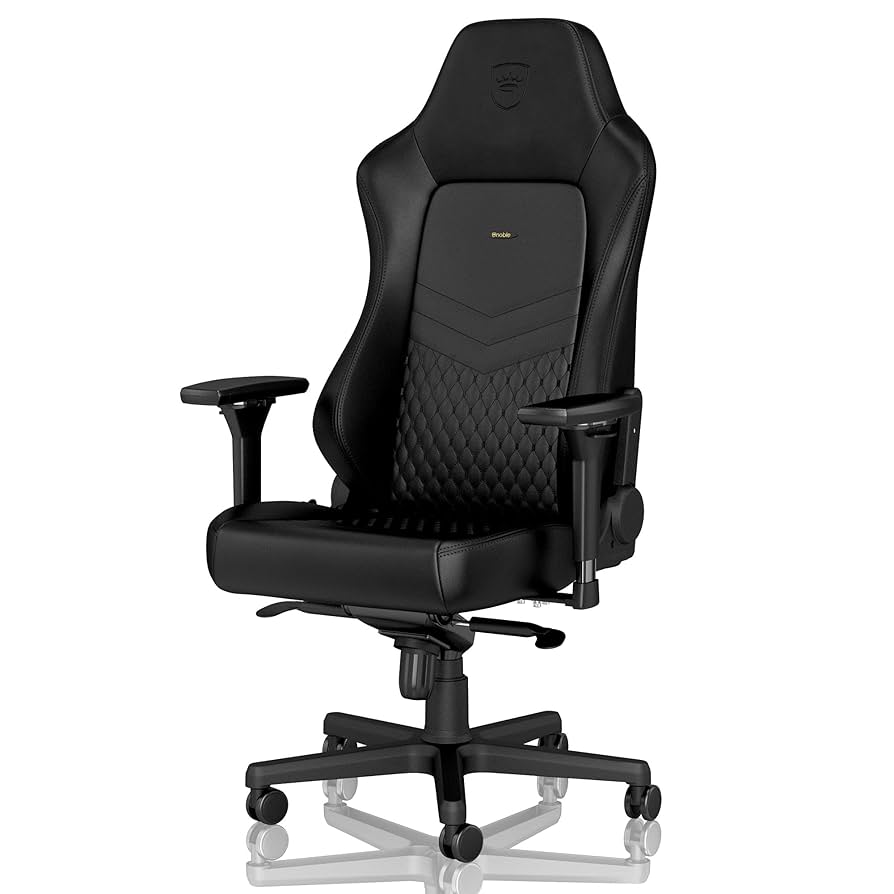 【今週限定値下げ！美品】noblechairs HERO ＋座布団＆肘サポ付き ゲーミングチェア noblechairs HERO ブラック 国内正規代理店