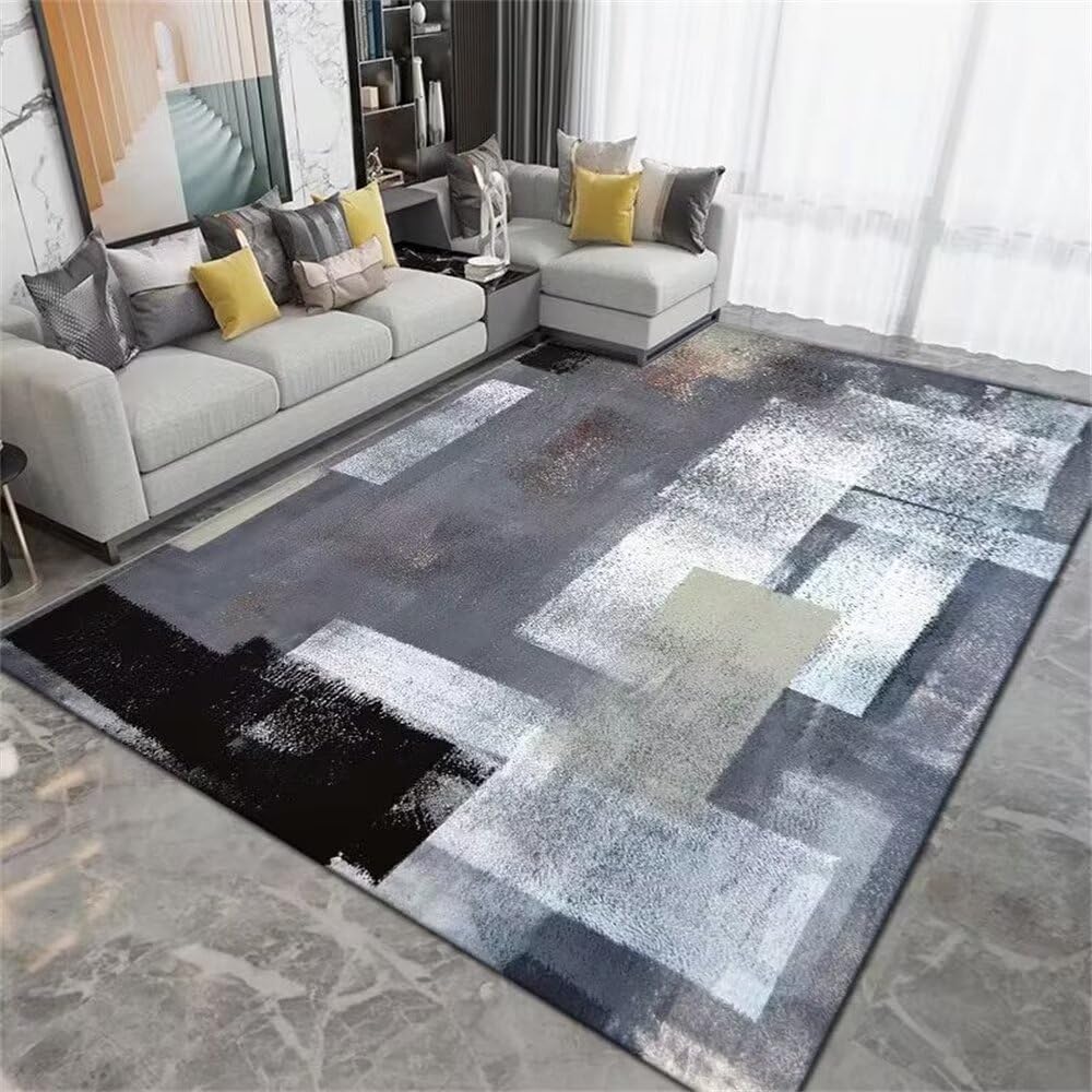Tapis de salon résistant aux chaises de salle à manger moquette grise 160x230
