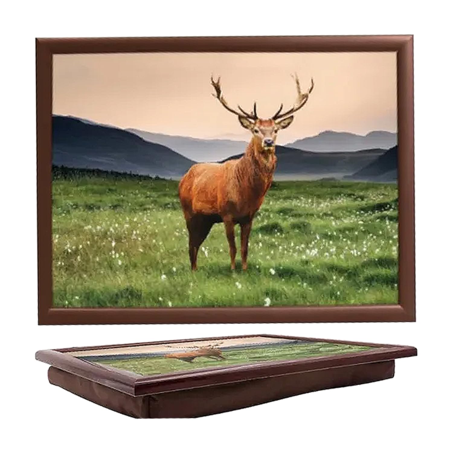 Lesser & Pavey Stag Cushioned Lap Tray | Lovely Lap Trays With Padded Cushion, Perfect For Eating On The Sofa | Lap Trays For Eating Homes
