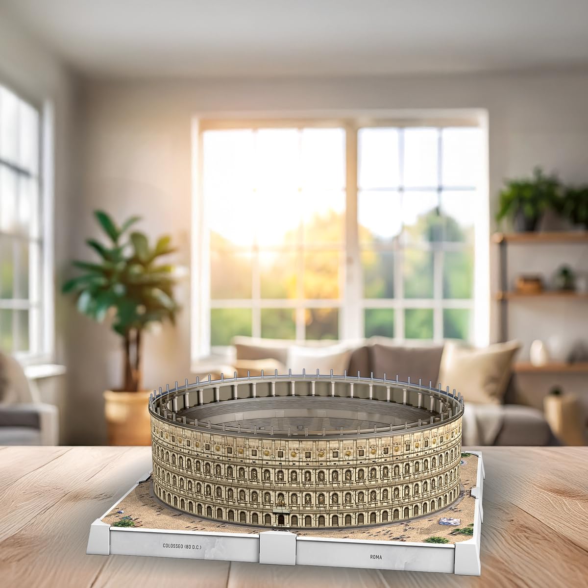 Ravensburger - Puzzle 3D Colisée Lumineux - Monument à Construire sans Colle - 216 Pièces - Socle LED Multicolore - Dès 10 Ans - Lampe Déco - 12008034