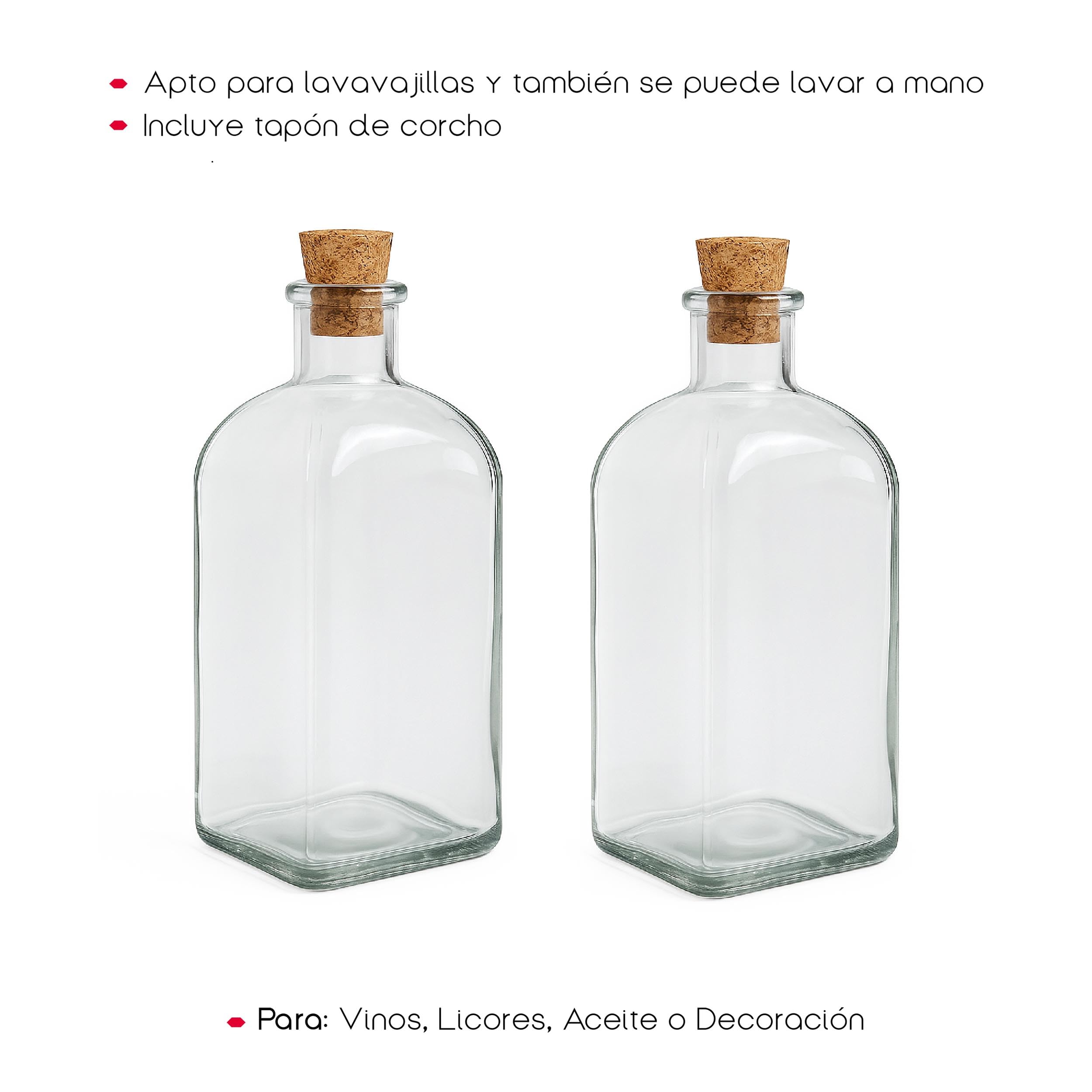 Botella de Cristal Frasca Pack 24 Frascos de Vidrio con Tapon de Corcho Transparente 125 ml