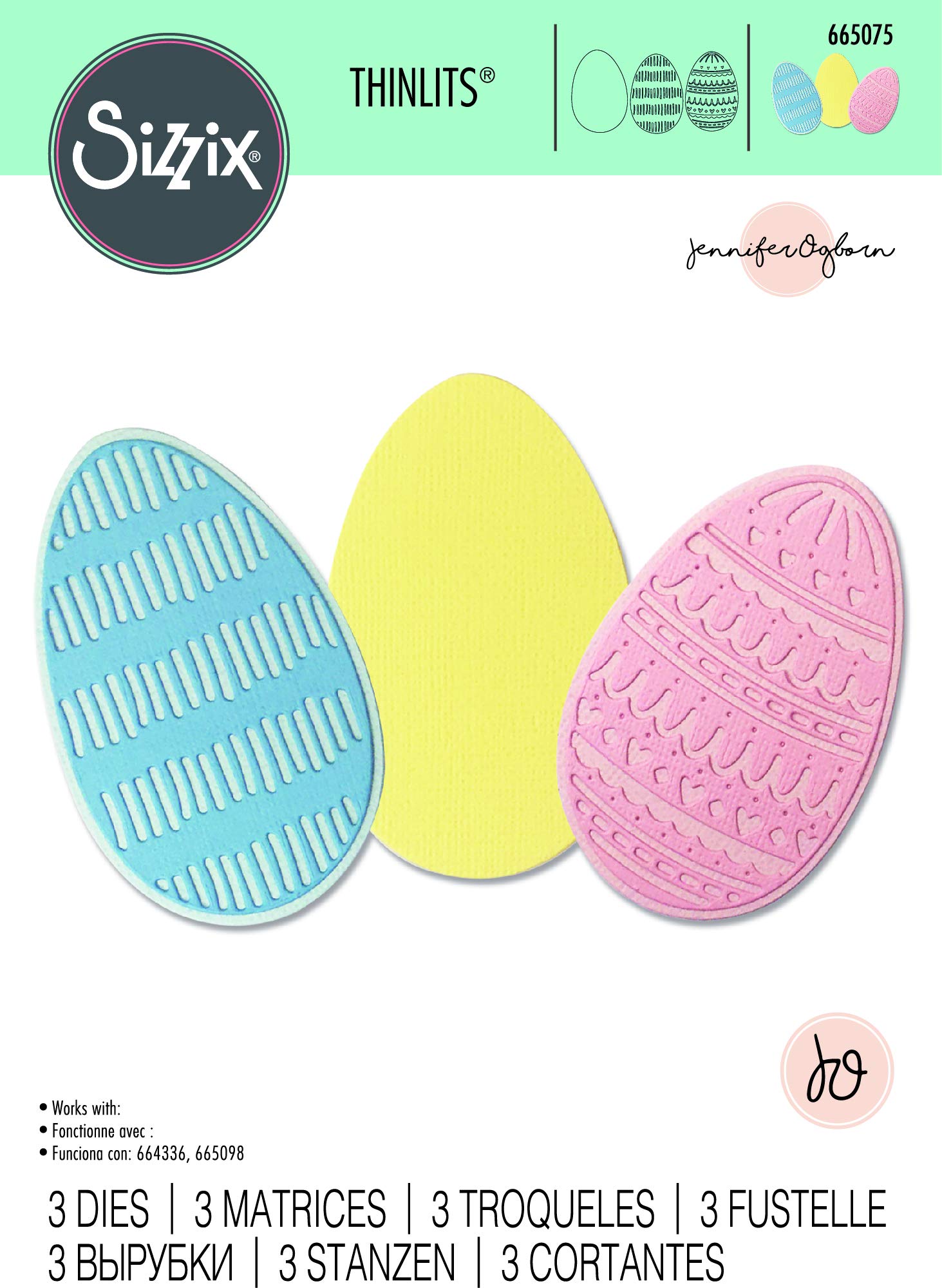 Sizzix 665098 Fustella Bigz motivo: uovo di Pasqua di Jennifer Ogborn