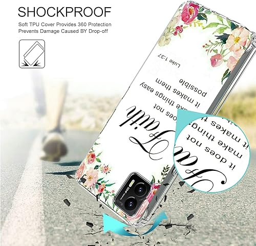 Miniatura 3 de Funda transparente para Motorola Moto G Stylus 5G 2023 con versículo bíblico 1-37, patrón cristiano para mujeres y hombres, doble capa híbrida de