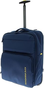 Mandarina Duck Zephyr Trolley a Due ruote in Tessuto morbido ad Effetto 3D, Blue Dress, 54 centimeters x 20 centimeters x 37 centimeters, Trolley a due ruote in tessuto morbido ad effetto 3D