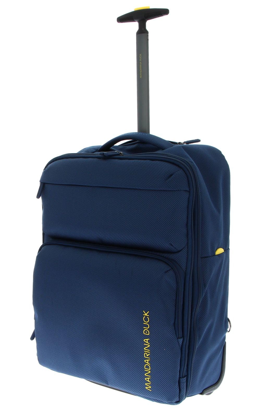 Mandarina Duck Zephyr Trolley Rugzak, dress blue, 54 x 20 x 37 centimeters, Trolley a due ruote in tessuto morbido ad effetto 3D