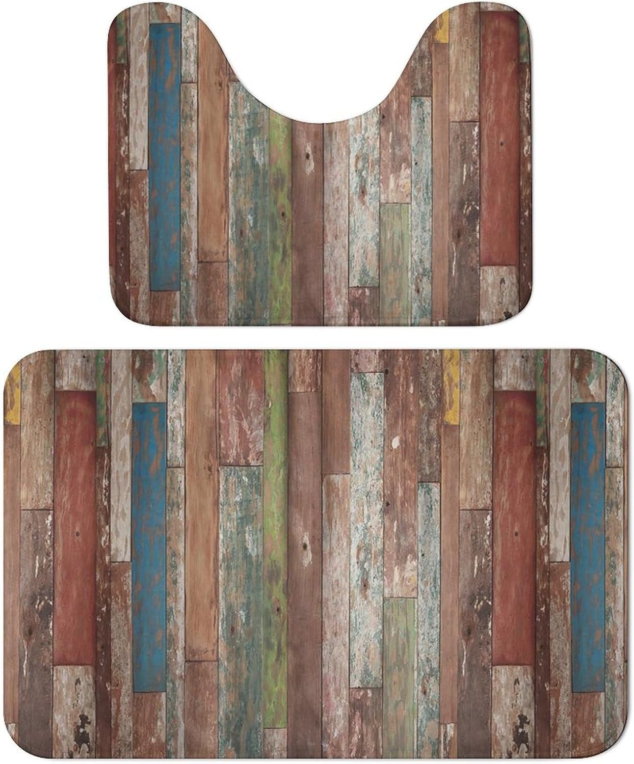 Amazon.com: SUZM Rustic Bathroom Rugs Sets 2 Piece, Non Slip Washable ...
