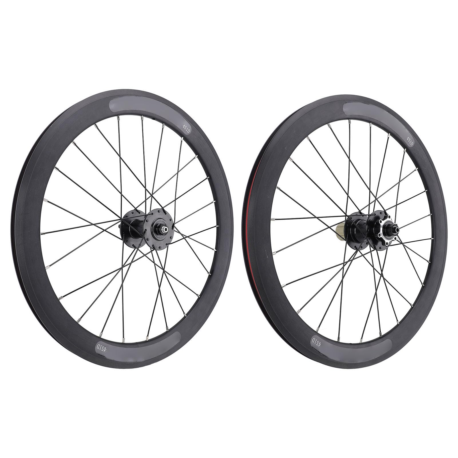 Paire de Roues de Vélo Pliant de 20 Pouces, Jante en Alliage D'aluminium Double Couche, Roues Avant et Arrière 24H avec Moyeux à Bride Haute 90 Clics et Roulements à Cartouche