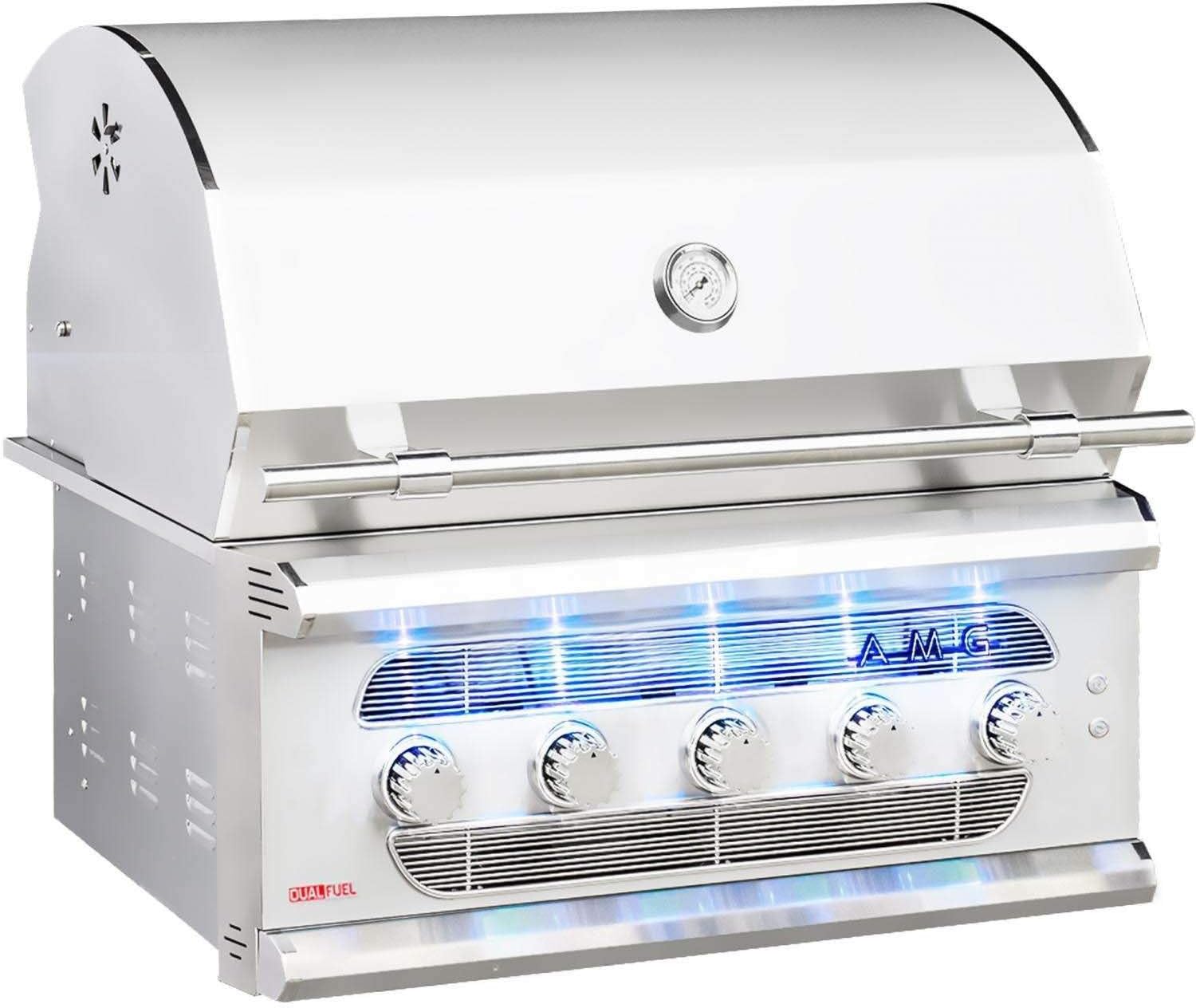 Built-in Dual-Fuel Wood/Charcoal/Gas Grill (AMG36-NG), 36-Inch, Natural Gas