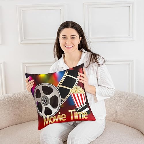 Miniatura 6 de Juego de 2 fundas de almohada reversibles de película para decoración del hogar, diseño de estrellas y pósteres de cine para niños, fundas de