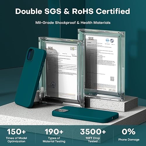 Vista 464 de TOCOL - Funda 5 en 1 para iPhone 11, con 2 protectores de pantalla + 2 protectores de lente de cámara, funda delgada de silicona líquida a prueba