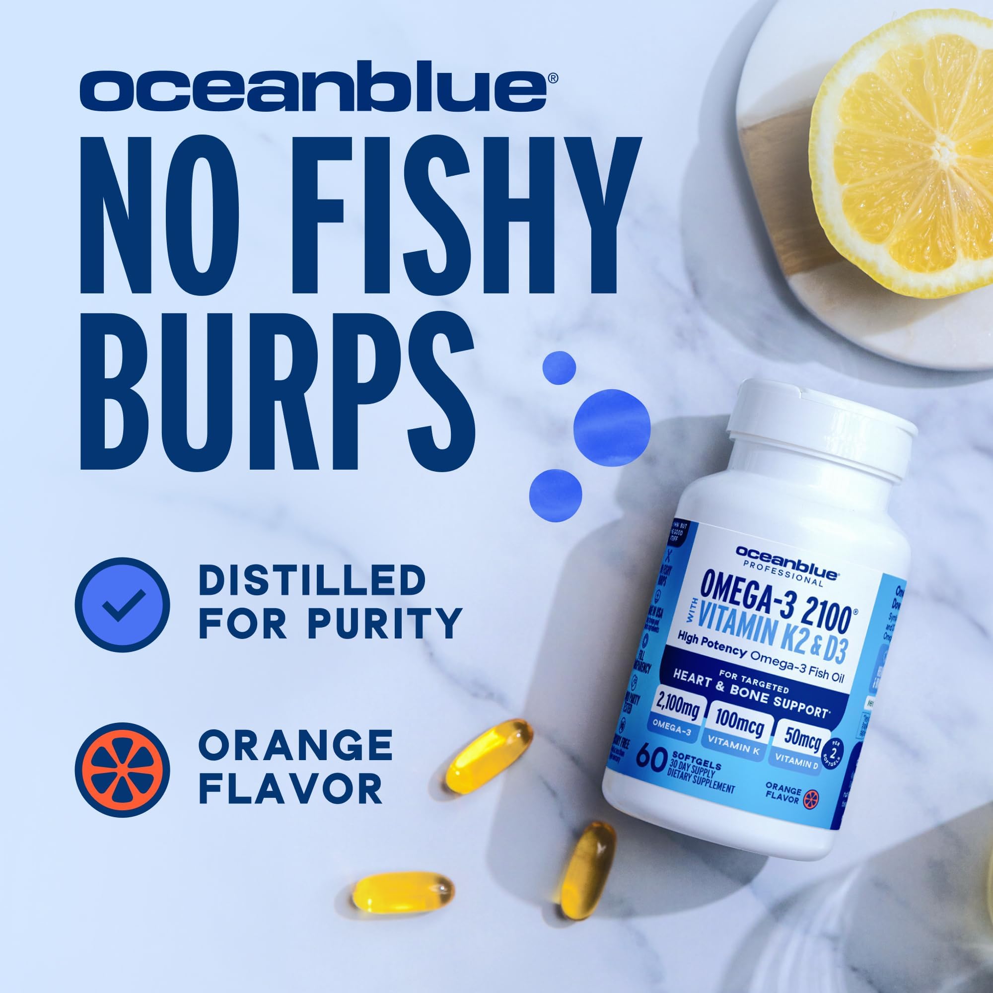 Oceanblue Professional Omega-3 2100 with Vitamin K2 & D3-60 Softgels — Amazon image 5