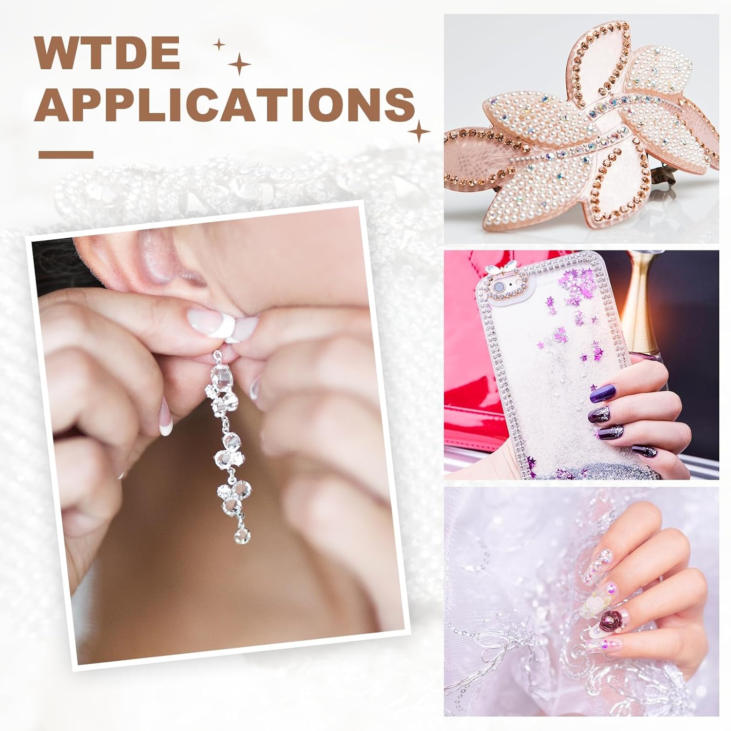 MECCANIXITY Pointed Back Rhinestones, 100 Pcs 8mm Round Glass Rhinestone Faceted Crystal Cabochon Gems for Nail Arts Crafts, Jewelry Making, Phone Case, Cloth Decoration (Mixed Colors) - Image 7