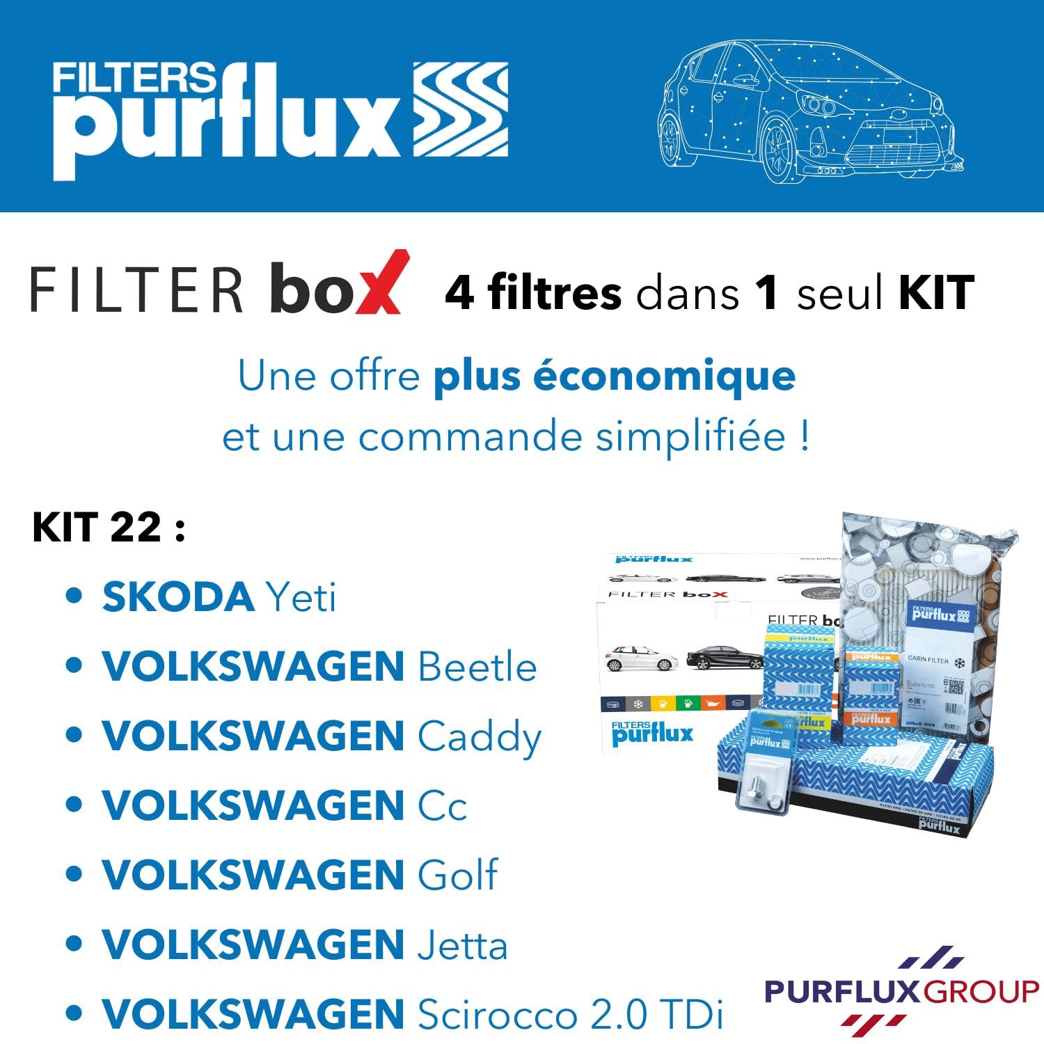 PURFLUX KIT22 Kit de filtros