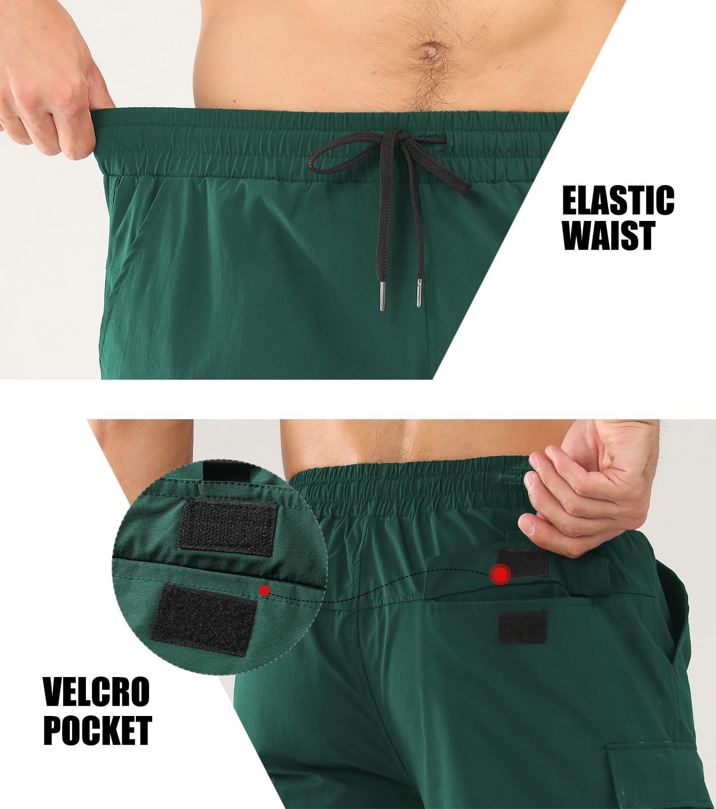 Superora Uomo Cargo Pantaloncini Traspiranti Asciugatura Rapida e Elasticizzati in Forma Rilassata per Il Tempo Libero, Sport, Casual, Pantaloncini da Lavoro di Utilità con Tasche Multiple