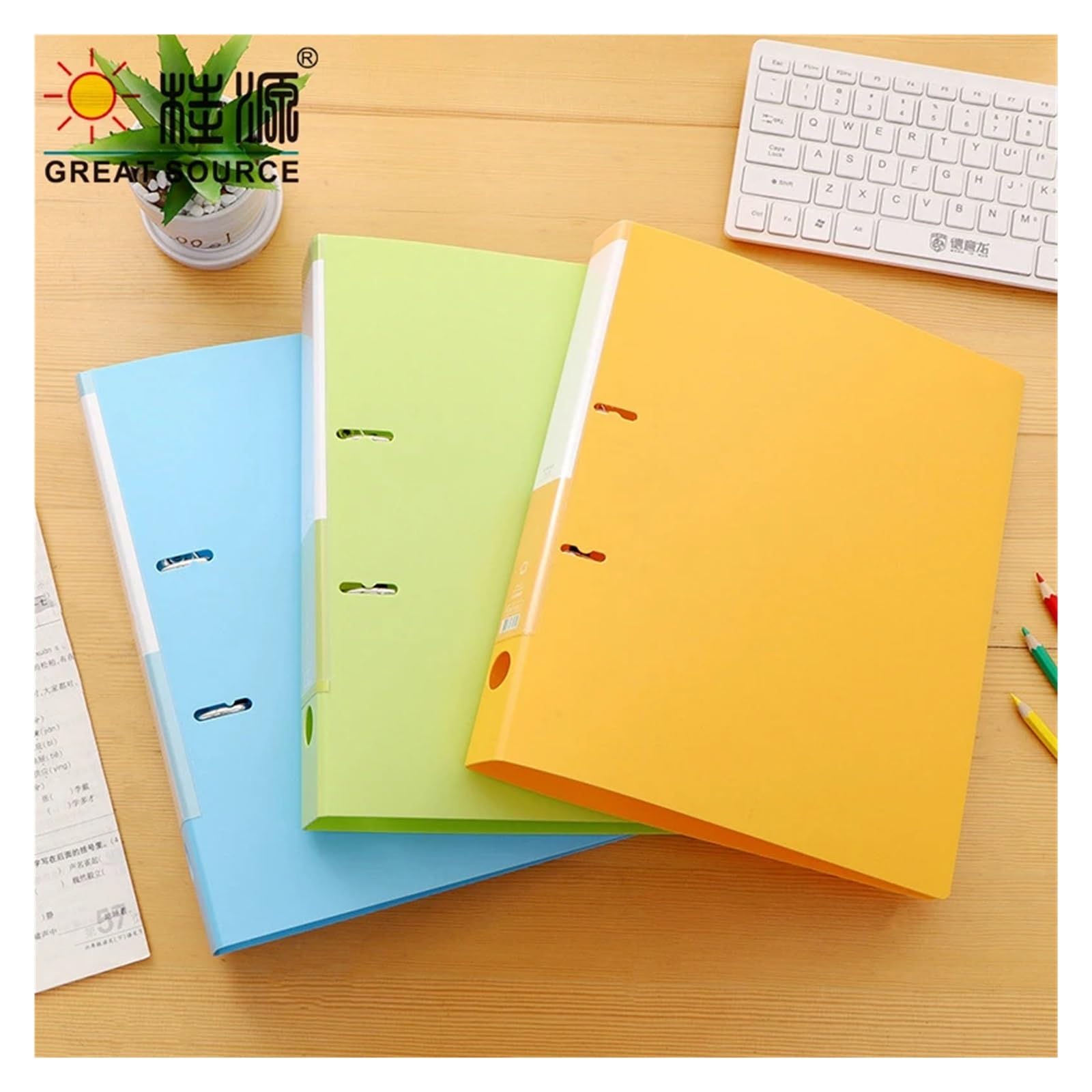 Kontoauszugsordner A4 Lever Arch File ABS on Board 30mm (1.18") Spine Pull Stationery Document Storage Assorted Bright Colours(2PCS)(Orange)