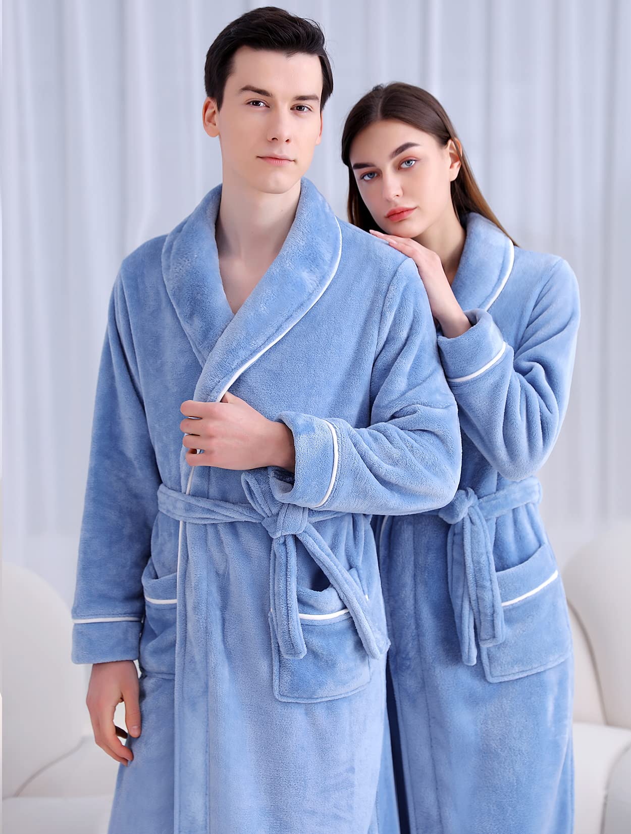 Accappatoio da donna in pile soffice accappatoio in peluche per donna perfetto abbigliamento da salotto