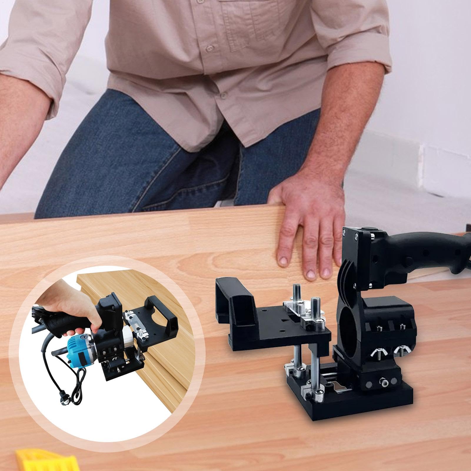 Herramientas para mortaja y espiga Fresadora de Altura Ajustable Robusta y | Preciso Localizador de Ranurado para Carpintería para Trabajos de Carpintería de Muebles de Madera