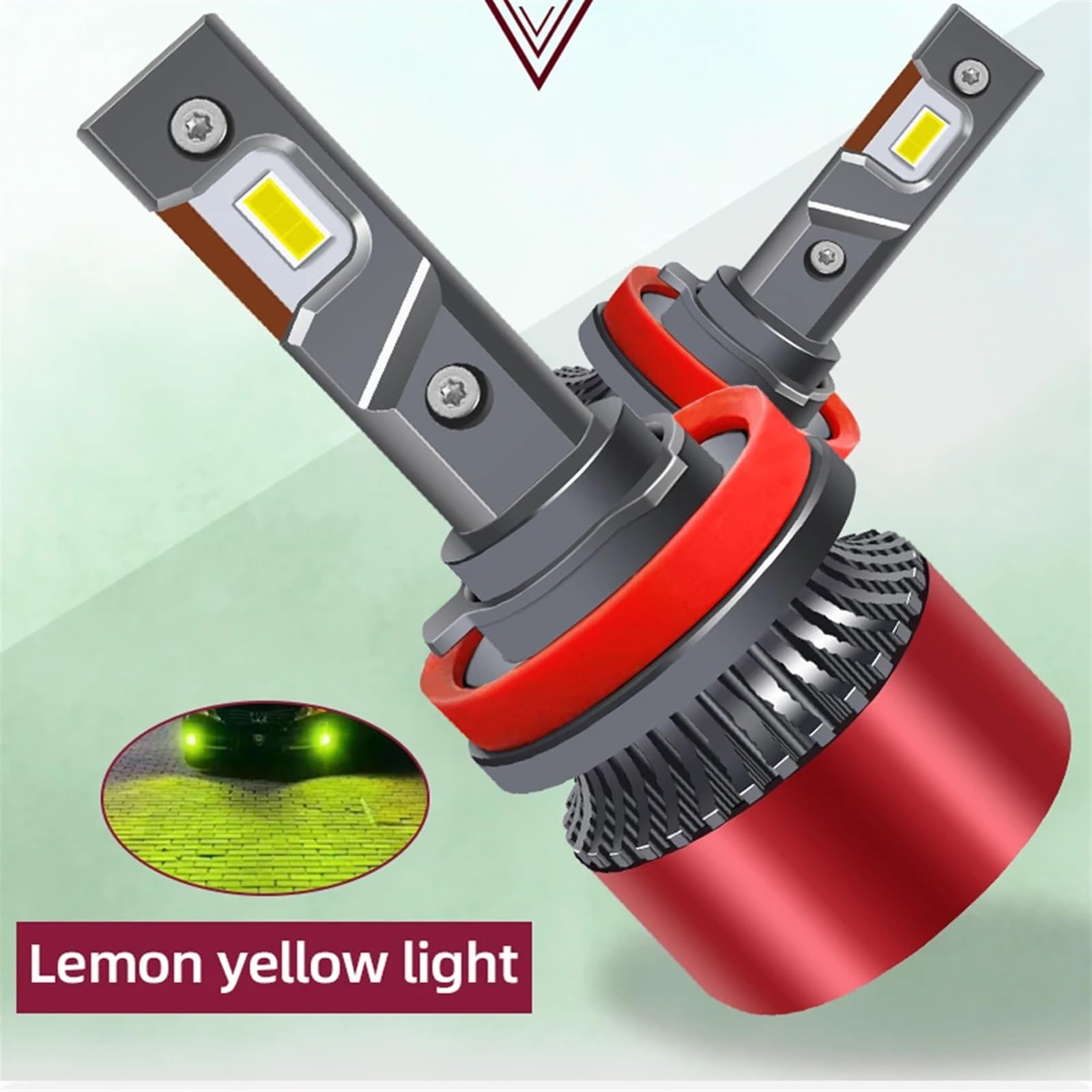 3000K H4 Phare De Voiture H7 LAMPE À LED Vert Citron H7 H4 LED Auto H11 H8 H1 HB3 HB4 H4 LED Ampoule 80W Phare De Moto 12V (Size : H11)