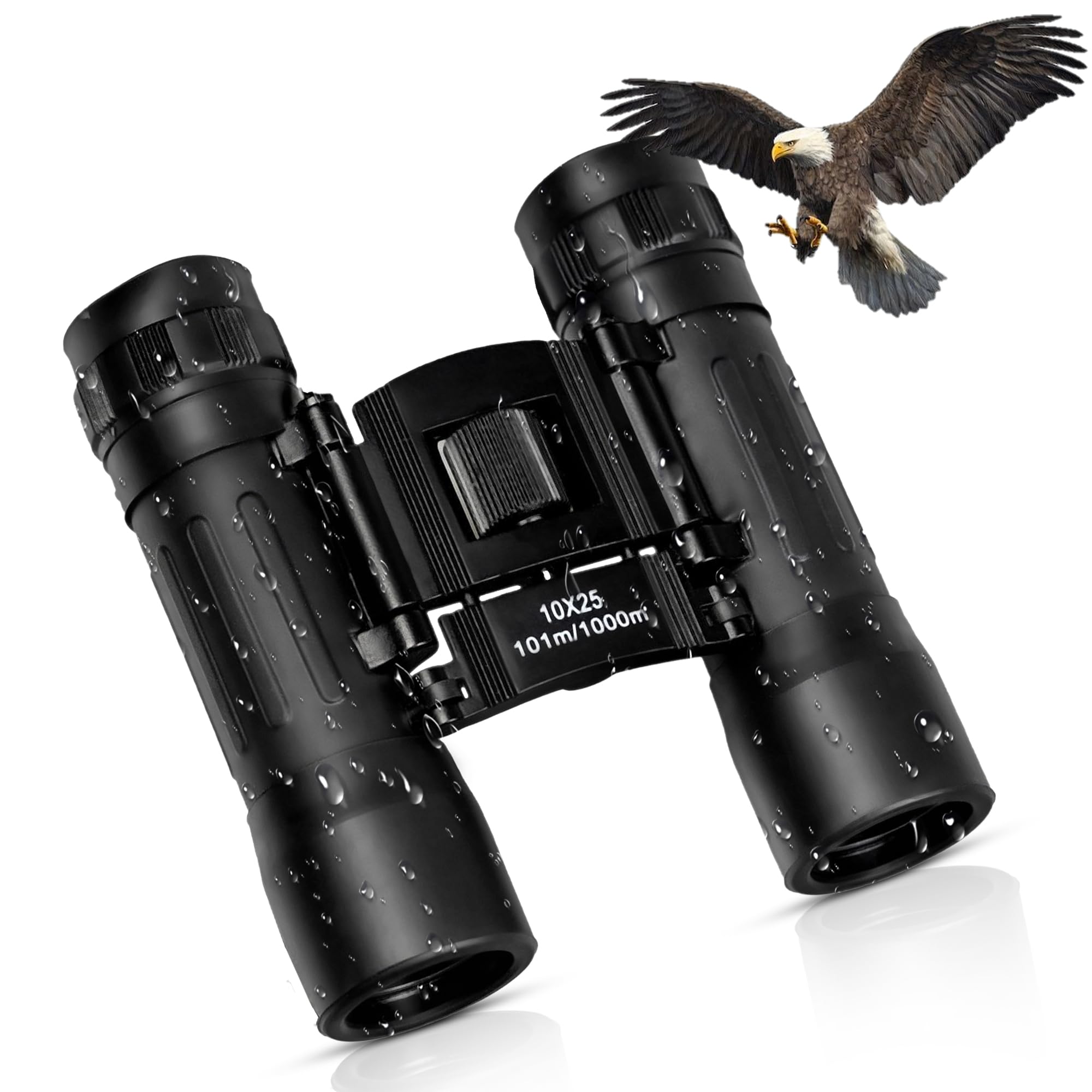 TrekTonic - Binoculares compactos de alta potencia de 10 x 25 para adultos y niños, portátiles con correa para el cuello, observación de aves, actividades al aire libre