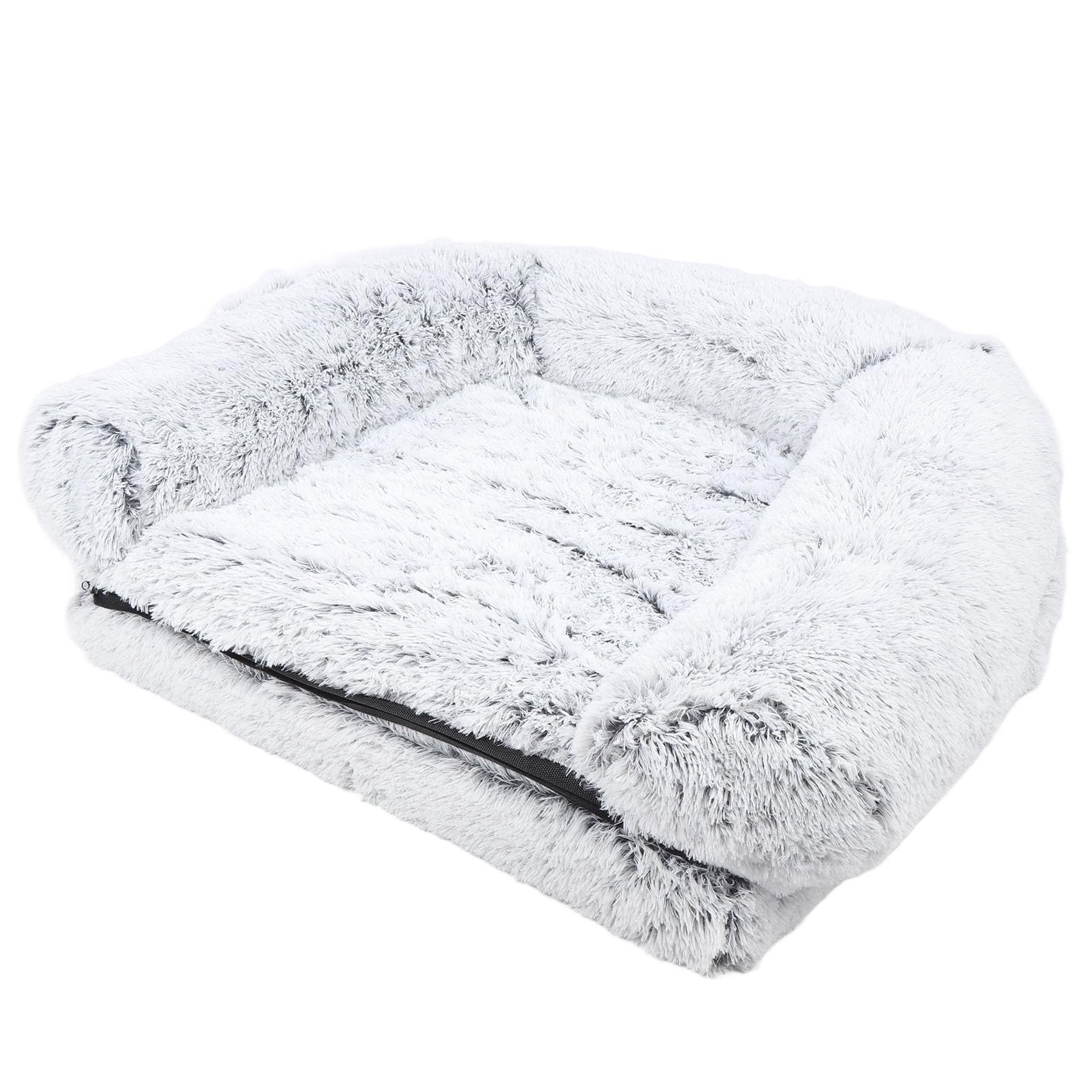 Faltbares Hundebett für menschliche Hunde, tragbar, 2-in-1, riesiges Bett für beruhigende Hunde in menschlicher Größe, 180 x 119,2 x 24,9 cm, Schlafsofa aus Kunstpelz in menschlicher Größe