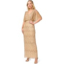 Adrianna Papell Long Beaded Blouson Mother of the Bride Gown