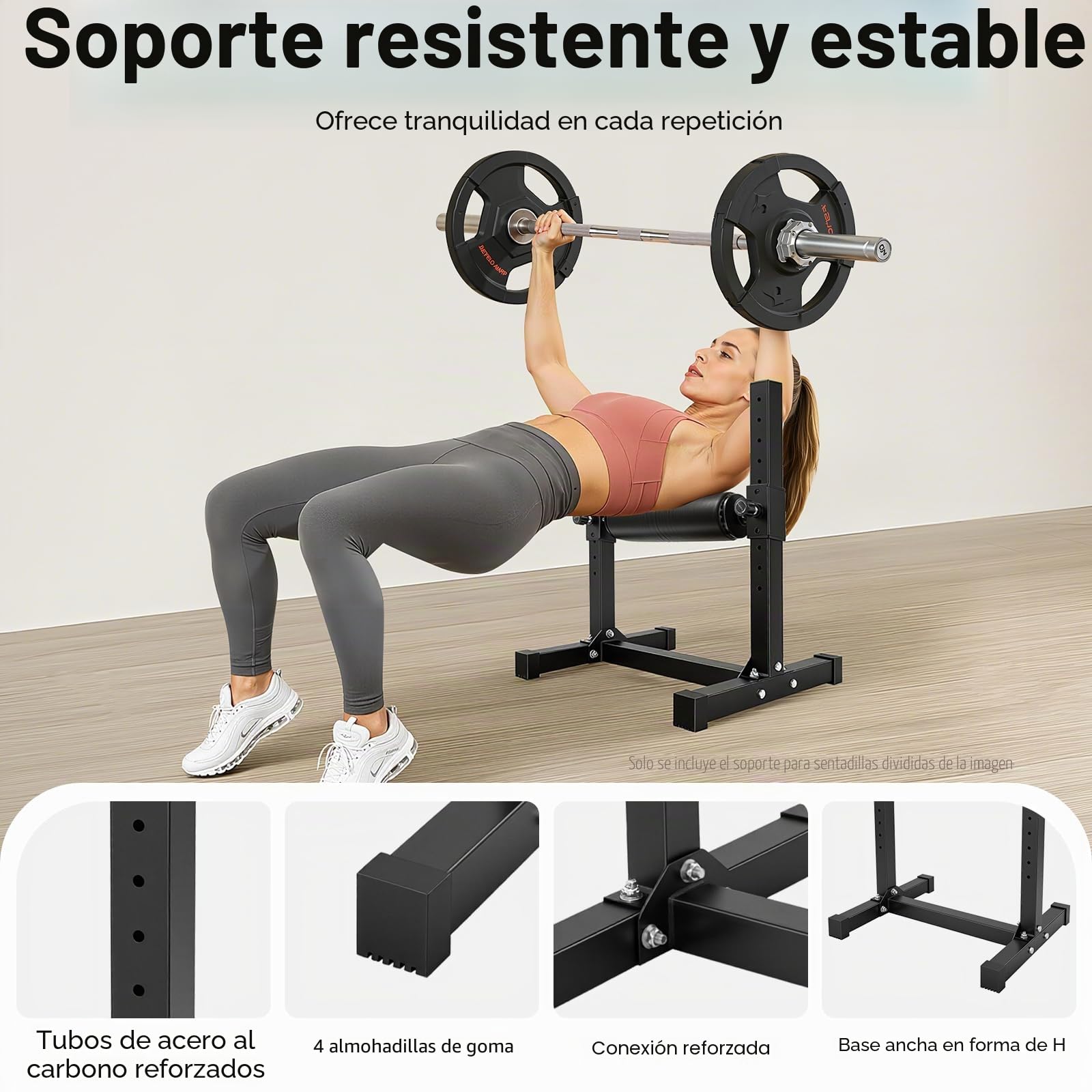 Soporte para sentadillas Bulgarian Split Squat Bracket con 9 alturas ajustables para sentadillas profundas, sentadillas y levantamiento de pesas