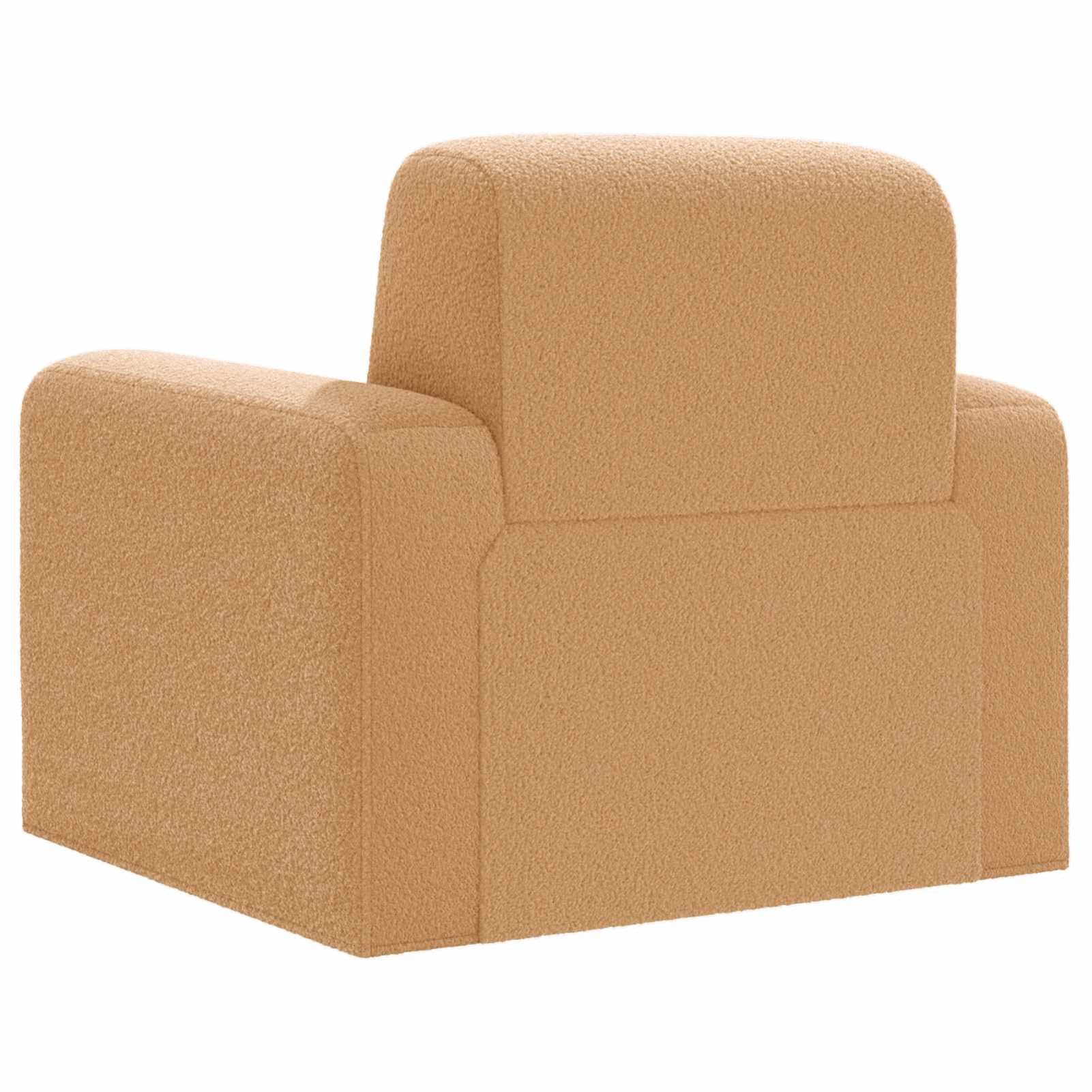 Homgoday Sessel Beige Bouclé, Moderner Bouclé Sessel mit Sperrholzrahmen, Schaumstoffpolsterung, Breite Armlehnen, Wohnzimmer Schlafzimmer, 88x90x77 cm, 110 kg Belastbar 42042453