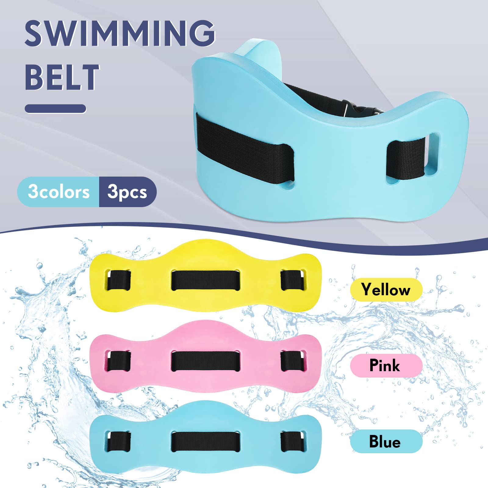3 Pcs Swimming Flotation Exercise Belt Water Aerobics Belt Water Aerobics Equipment Water Waist