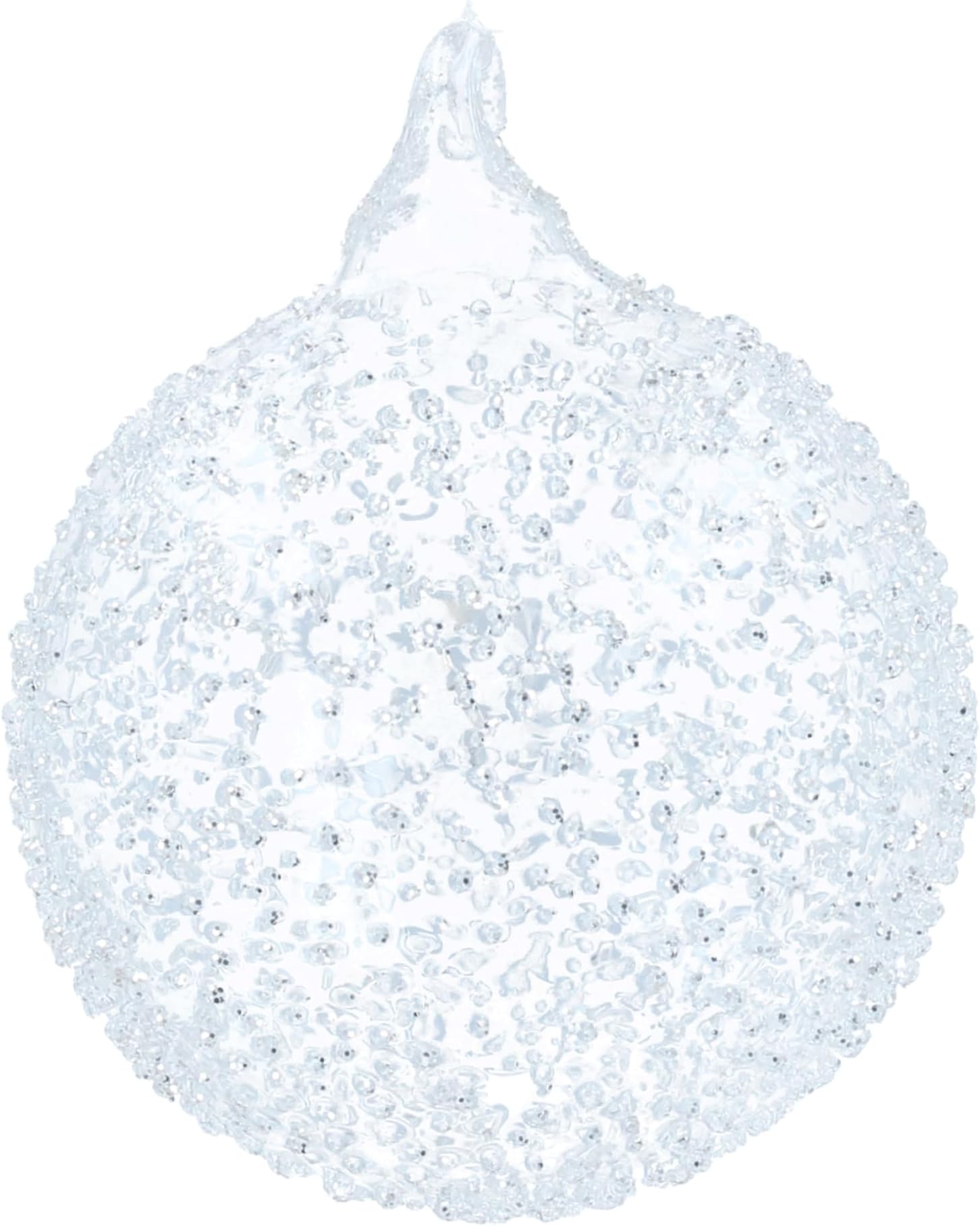 Gisela Graham Clear Glass Beaded Bauble