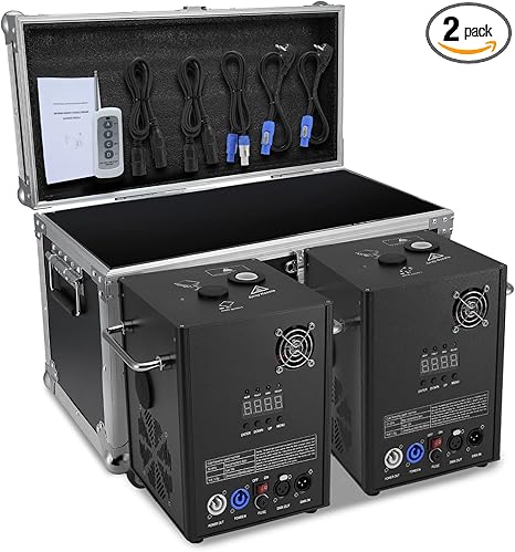 2pcs 700W Stage Effect Light Machine Special Fountain 6–19 ft Height, with Remote & DMX512 2CH Control Cold Lights Machine for Wedding Party Event Church DJ Show with AirBox(Not Include Material )