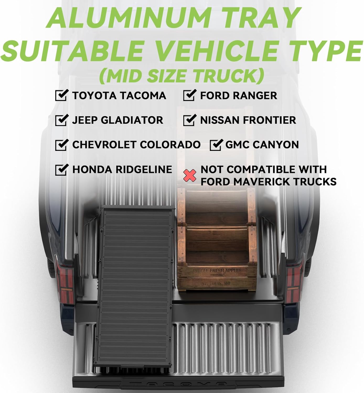 S1 Series Aluminum Truck Bed Organizer Tray with Rollers Full-Size for Trucks F150/Raptor，Tundr，Ram/Rtx 1500&Classic，Silverado 1500，Sierra 1500，Titan&Titan，No Drilling Installation，No-Foldable