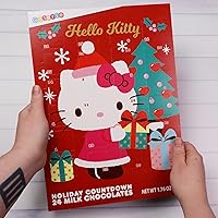 Vista 6 de Galerie Hello Kitty Calendario de cuenta regresiva de Navidad 2023, vacaciones con 24 piezas de chocolate con leche, calendarios de Adviento