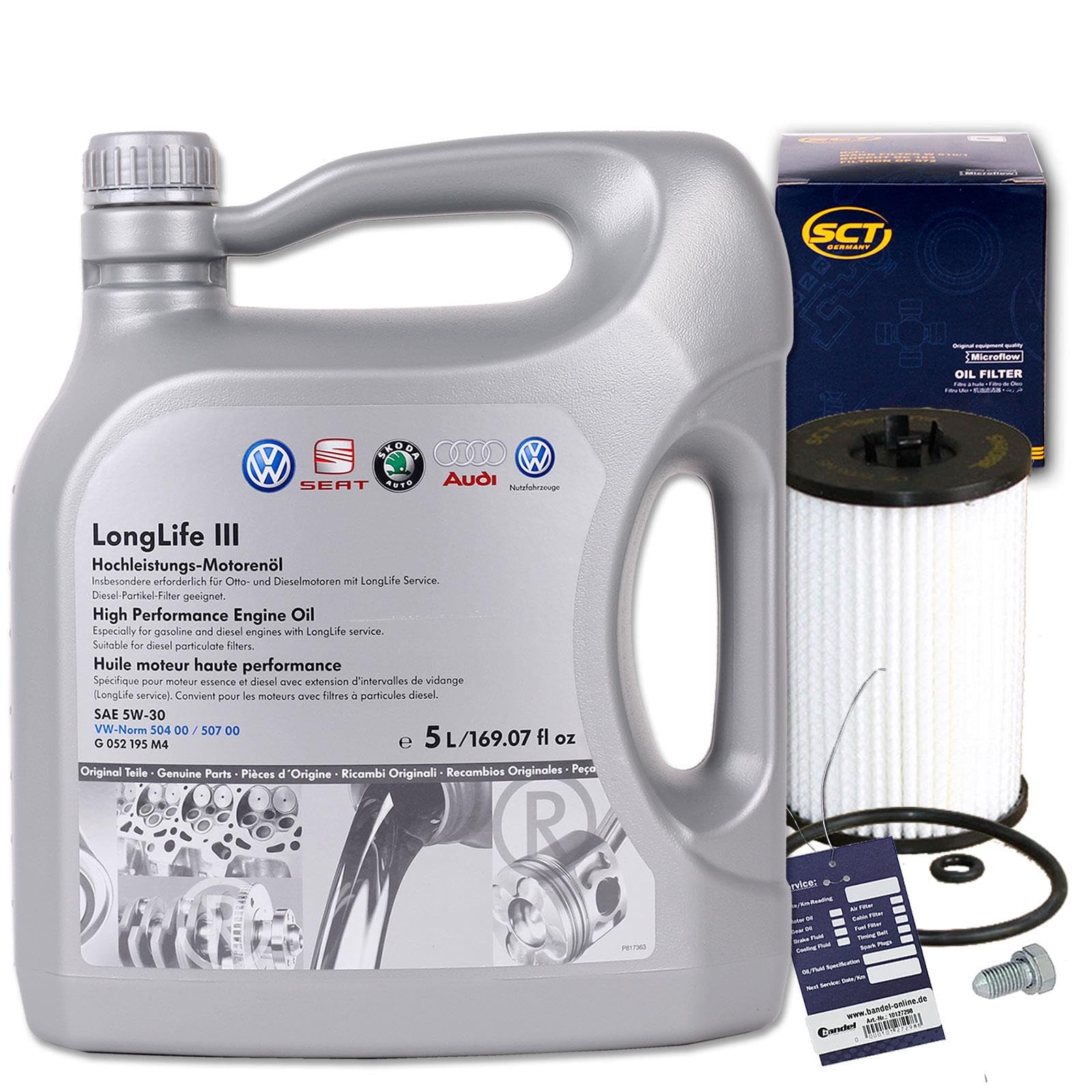 Ölfilter Filtereinsatz 5L LL3 Öl Tdi | SH4088L / Of-731+1113800100+MN1801+ LL 0W30 für A3 A4 Q3 Q5 Golf 7