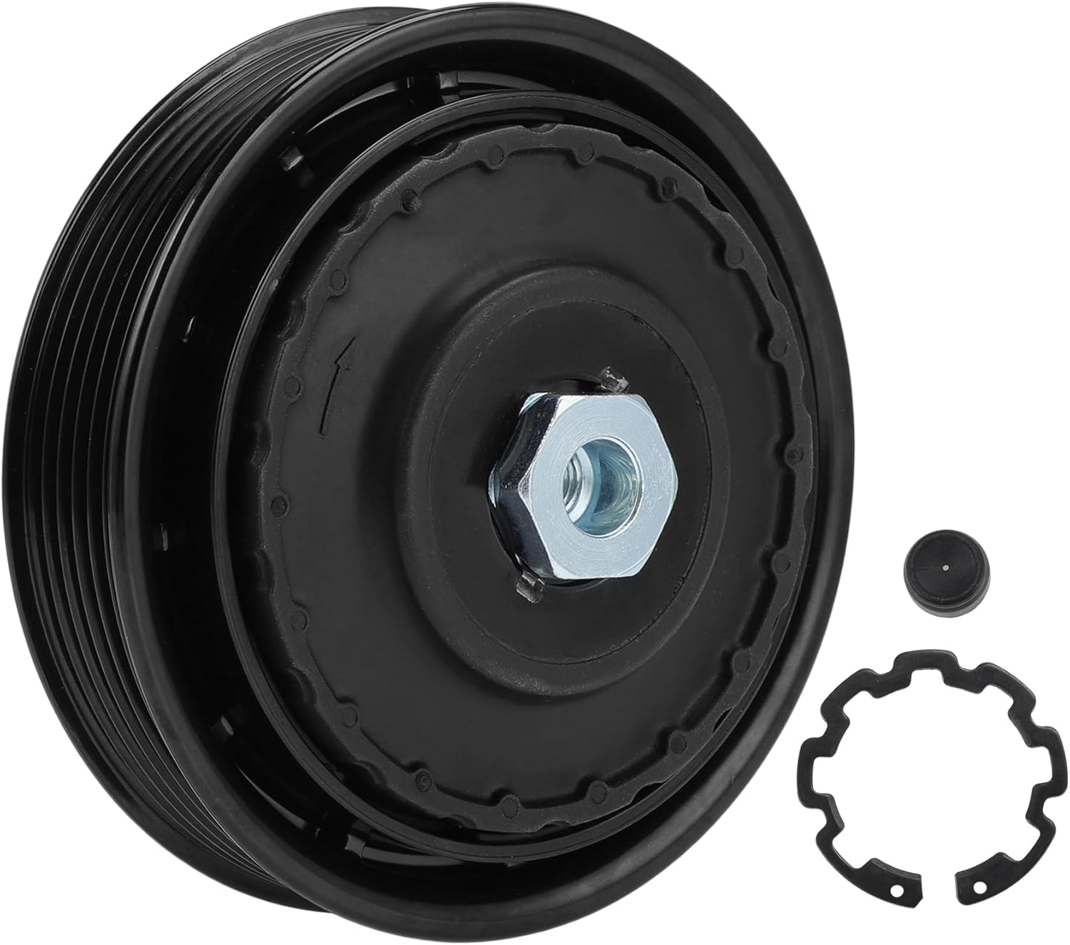 Air Conditioner AC Compressor Clutch Kit 6 Groove for Toyota Camry 12-17 2.5L for Toyota RAV4 09-12 for Toyota Sienna 11-13 2.7L Drive Pulley W/Bearing for TSE17C/TSC17C Compressor
