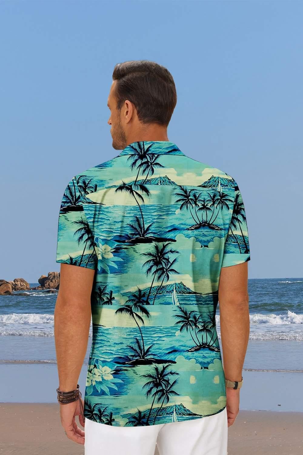 COOFANDY Mens Hawaiian Shirt Short Sleeve Floral Button Down Shirts Tropical Summer Beach Shirts Camp Collar Shirt - Image 3