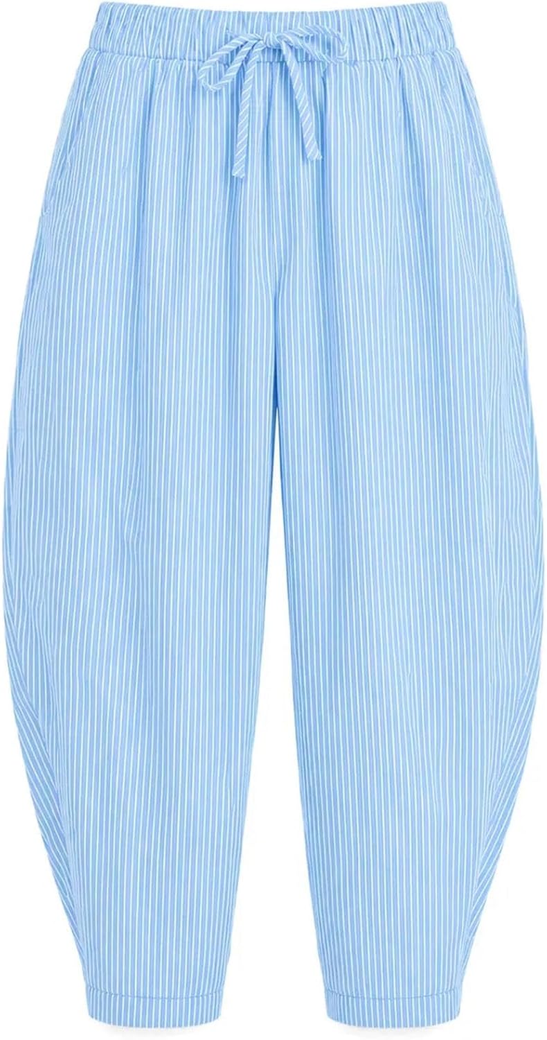 Womens Pants Wide Leg Harem Palazzo Barrel Pant with Pockets