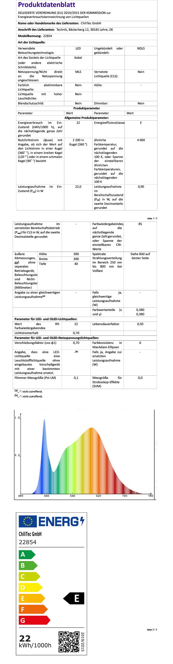 ChiliTec LED Deckenleuchte mit Bewegungsmelder 26cm IP54 Innen Aussen - Präsenzmelder Dämmerungssensor - 22W 2200Lm 40mm Flach - Rund Feuchtraumleuchte HF Radar Sensor 4000k Weiß