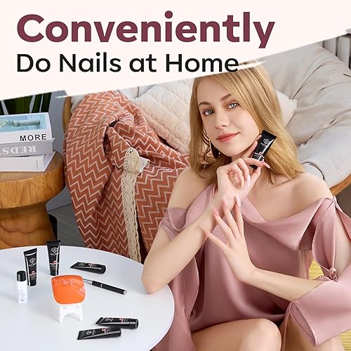 Miniatura 8 de modelones Juego de 6 colores de gel de gelatina de gel lechoso blanco transparente rosa nude translúcido kit de extensión de uñas DIY arte para